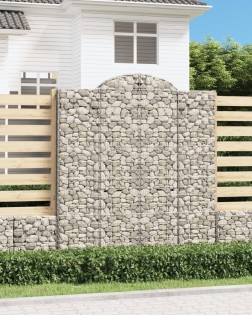 Íves horganyzott vas gabion kosár 200x50x220/240 cm