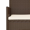 2 személyes barna polyrattan kerti kanapé párnával