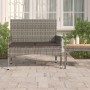 2 személyes szürke polyrattan kerti kanapé párnával