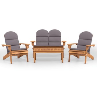 4 részes tömör akácfa kerti adirondack ülőgarnitúra