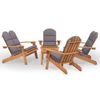 5 részes tömör akácfa kerti adirondack ülőgarnitúra