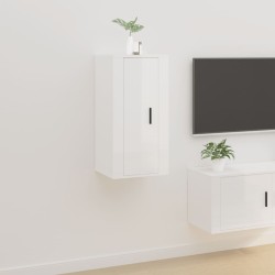Magasfényű fehér fali tv-szekrény 40x34,5x80 cm
