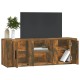 Füstös tölgyszínű szerelt fa tv-szekrény 100x31,5x35 cm