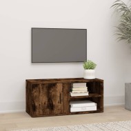 Füstös tölgy színű szerelt fa tv-szekrény 80x31,5x36 cm