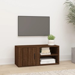 Barna tölgyszínű szerelt fa tv-szekrény 80x31,5x36 cm