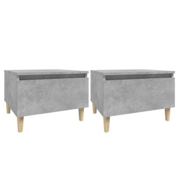 2 db betonszürke szerelt fa kisasztal 50x 46 x 35 cm