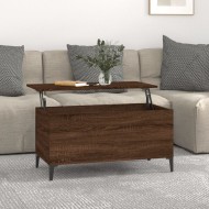 Barna tölgyszínű szerelt fa dohányzóasztal 90x44,5x45 cm