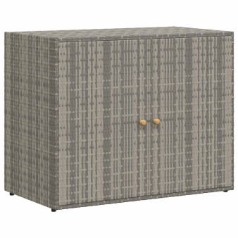 Szürke polyrattan kerti tárolószekrény 100 x 55,5 x 80 cm