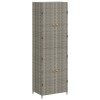 Szürke polyrattan kerti tárolószekrény 59 x 40 x 180 cm