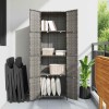 Szürke polyrattan kerti tárolószekrény 59 x 40 x 180 cm