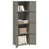 Szürke polyrattan kerti tárolószekrény 59 x 40 x 180 cm