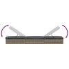 1 db szürke polyrattan napozóágy párnával 201 x 55 x 62 cm