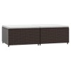 2 db barna polyrattan kerti lábtartó párnával