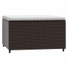 2 db barna polyrattan kerti lábtartó párnával