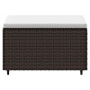2 db barna polyrattan kerti lábtartó párnával