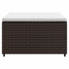2 db barna polyrattan kerti lábtartó párnával