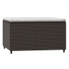 2 db barna polyrattan kerti lábtartó párnával