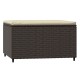 2 db barna polyrattan kerti lábtartó párnával