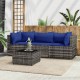 4 részes szürke polyrattan kerti ülőgarnitúra párnákkal 4 részes szürke polyrattan kerti ülőgarnitúra párnákkal
