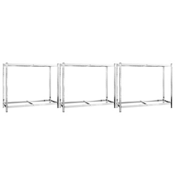 3 db ezüstszínű 2 szintes acél gumiabroncstartó 110x40x110 cm