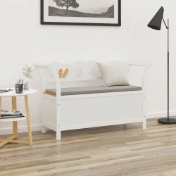Fehér tömör fenyőfa pad 107 x 45 x 75,5 cm