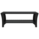 Fekete polyrattan dohányzóasztal 100 x 50 x 40 cm Fekete polyrattan dohányzóasztal 100 x 50 x 40 cm