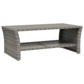 Szürke polyrattan dohányzóasztal 100 x 50 x 40 cm Szürke polyrattan dohányzóasztal 100 x 50 x 40 cm