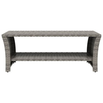 Szürke polyrattan dohányzóasztal 100 x 50 x 40 cm