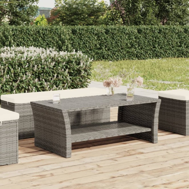 Szürke polyrattan dohányzóasztal 100 x 50 x 40 cm Szürke polyrattan dohányzóasztal 100 x 50 x 40 cm