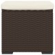 2 db barna polyrattan zsámoly párnákkal 40 x 30 x 40 cm