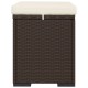 2 db barna polyrattan zsámoly párnákkal 40 x 30 x 40 cm