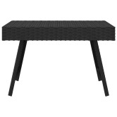Fekete összecsukható polyrattan kisasztal 60 x 40 x 38 cm