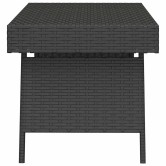 Fekete összecsukható polyrattan kisasztal 60 x 40 x 38 cm