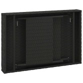 Fekete összecsukható polyrattan kisasztal 60 x 40 x 38 cm