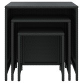 3 db fekete polyrattan rakásolható kisasztal 3 db fekete polyrattan rakásolható kisasztal