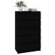 Fekete szerelt fa fiókos szekrény 60 x 36 x 103 cm Fekete szerelt fa fiókos szekrény 60 x 36 x 103 cm