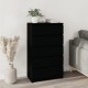 Fekete szerelt fa fiókos szekrény 60 x 36 x 103 cm Fekete szerelt fa fiókos szekrény 60 x 36 x 103 cm