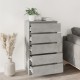 Betonszürke szerelt fa fiókos szekrény 60 x 36 x 103 cm Betonszürke szerelt fa fiókos szekrény 60 x 36 x 103 cm