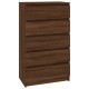 Barna tölgy szerelt fa fiókos szekrény 60 x 36 x 103 cm Barna tölgy szerelt fa fiókos szekrény 60 x 36 x 103 cm