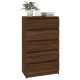 Barna tölgy szerelt fa fiókos szekrény 60 x 36 x 103 cm Barna tölgy szerelt fa fiókos szekrény 60 x 36 x 103 cm