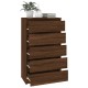 Barna tölgy szerelt fa fiókos szekrény 60 x 36 x 103 cm Barna tölgy szerelt fa fiókos szekrény 60 x 36 x 103 cm
