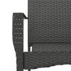 2 db fekete polyrattan kerti szék párnával