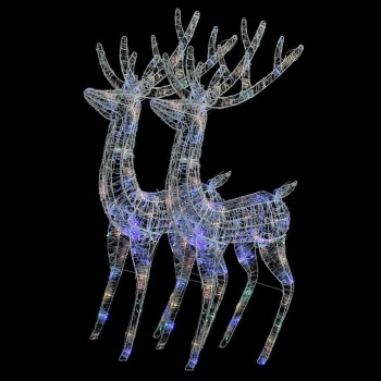 2 db színes xxl akril karácsonyi rénszarvas 250 led 180 cm