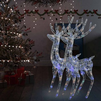 2 db színes xxl akril karácsonyi rénszarvas 250 led 180 cm