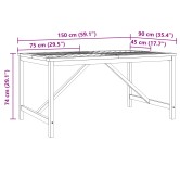 Kert étkező szett 5 pcs barna tömör akácfa
