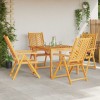 Kerti szék 4 pcs barna 57 x 72 x 109 cm tömör akácfa