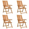 Kerti szék 4 pcs barna 57 x 72 x 109 cm tömör akácfa