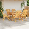 Kerti szék 6 pcs barna 57 x 72 x 109 cm tömör akácfa