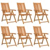 Kerti szék 6 pcs barna 57 x 72 x 109 cm tömör akácfa
