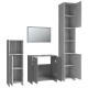 4 részes szürke sonoma színű szerelt fa fürdőszobai bútorszett